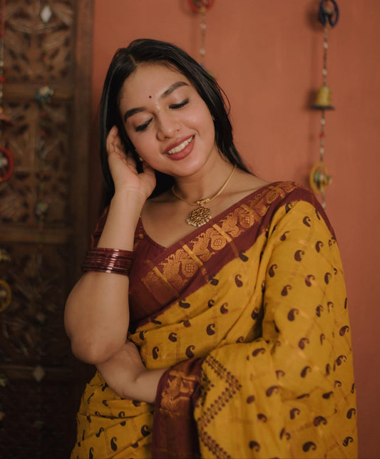 Sungudi Cotton Saree (Code - CS 46)