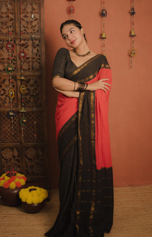 Sungudi Cotton Saree (Code - CS 56)