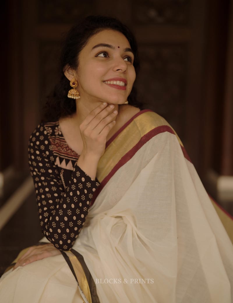 Kerala Saree (Code - 1848 BK)