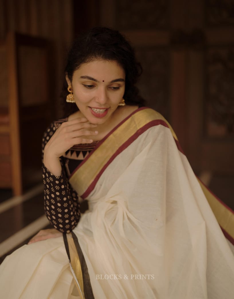 Kerala Saree (Code - 1848 BK)