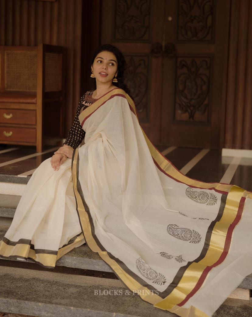 Kerala Saree (Code - 1848 BK)