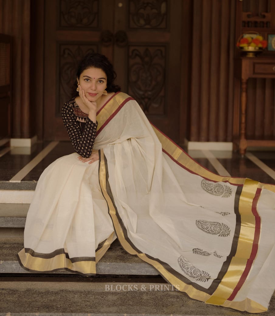Kerala Saree (Code - 1848 BK)