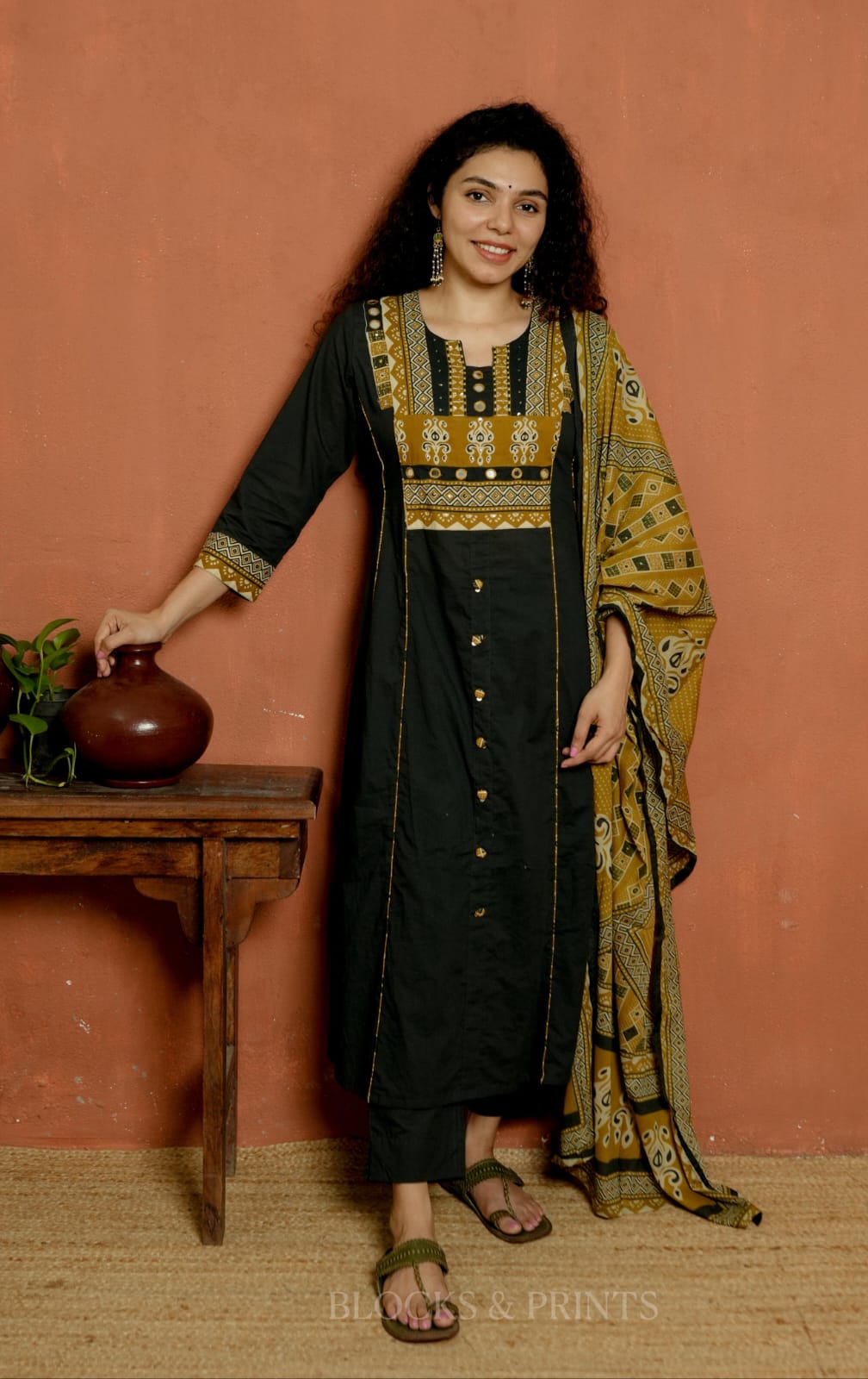 Top, Bottom & Dupatta Set (Code - 2180 BK)