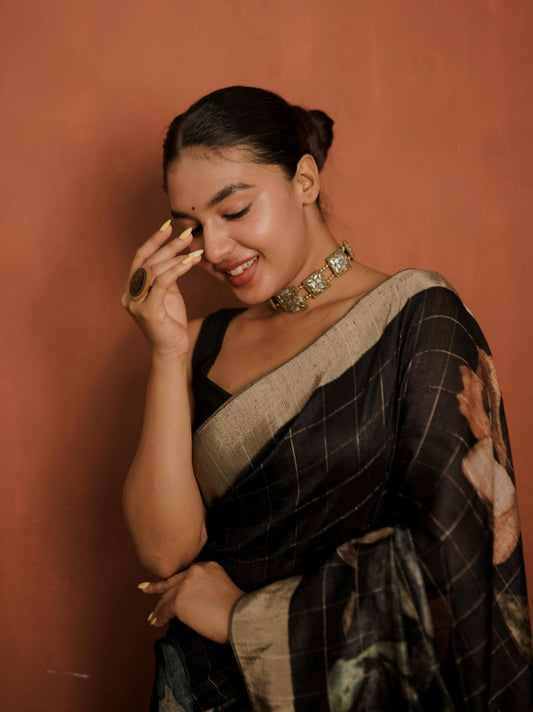 Semi Raw Silk Saree - (56 SS)
