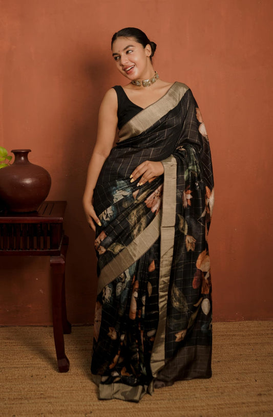 Semi Raw Silk Saree - (56 SS)