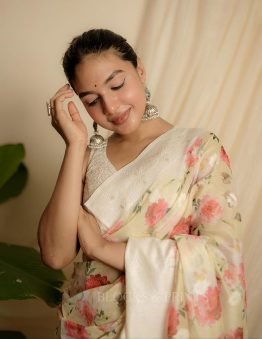 Chanderi - Jamdani Silk Saree (Code - 79 SS)