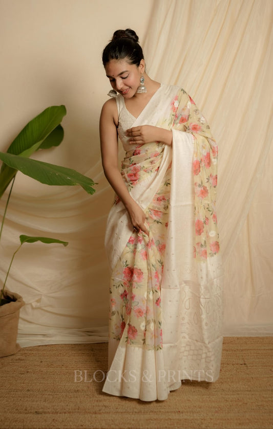 Chanderi - Jamdani Silk Saree (Code - 79 SS)