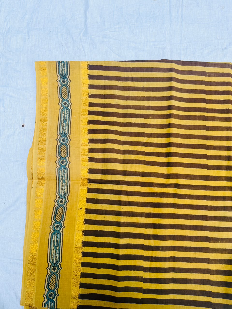 Sungudi Ajrakh Print Saree (Code - CS 59)