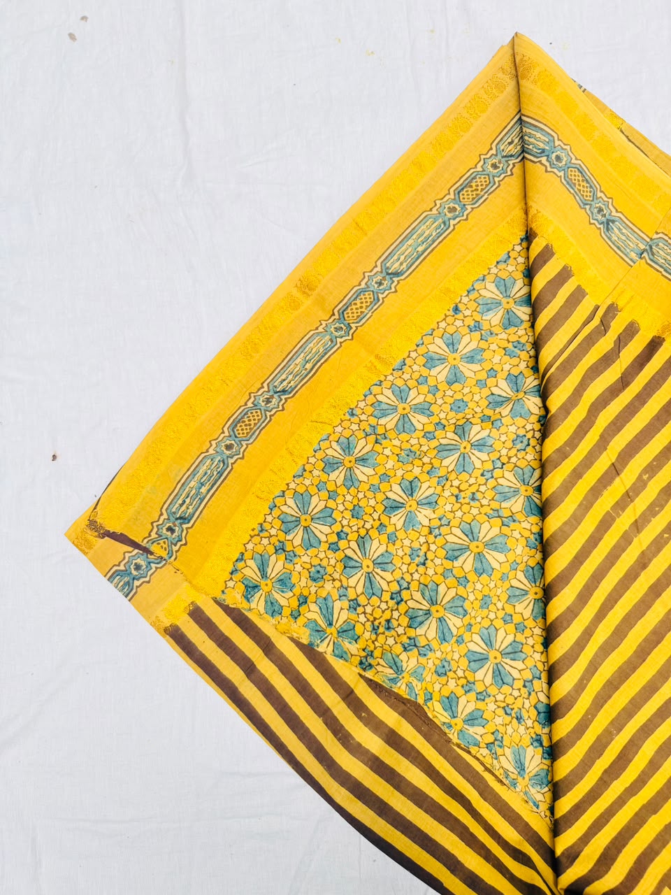 Sungudi Ajrakh Print Saree (Code - CS 59)