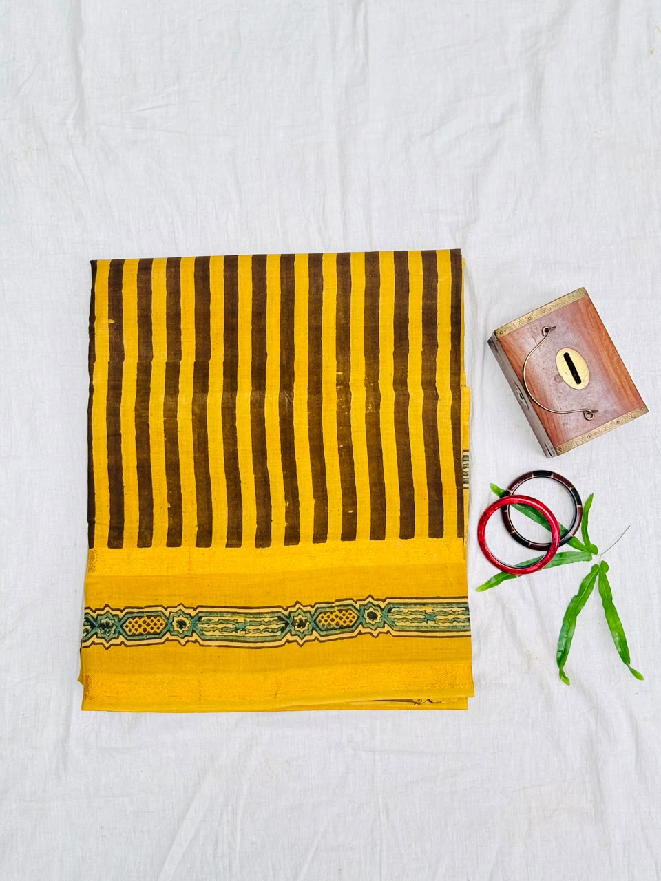 Sungudi Ajrakh Print Saree (Code - CS 59)