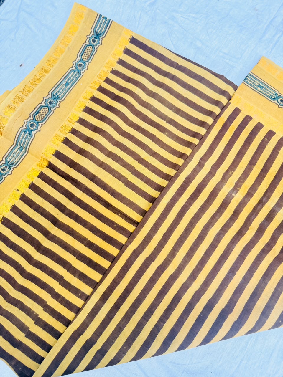 Sungudi Ajrakh Print Saree (Code - CS 59)