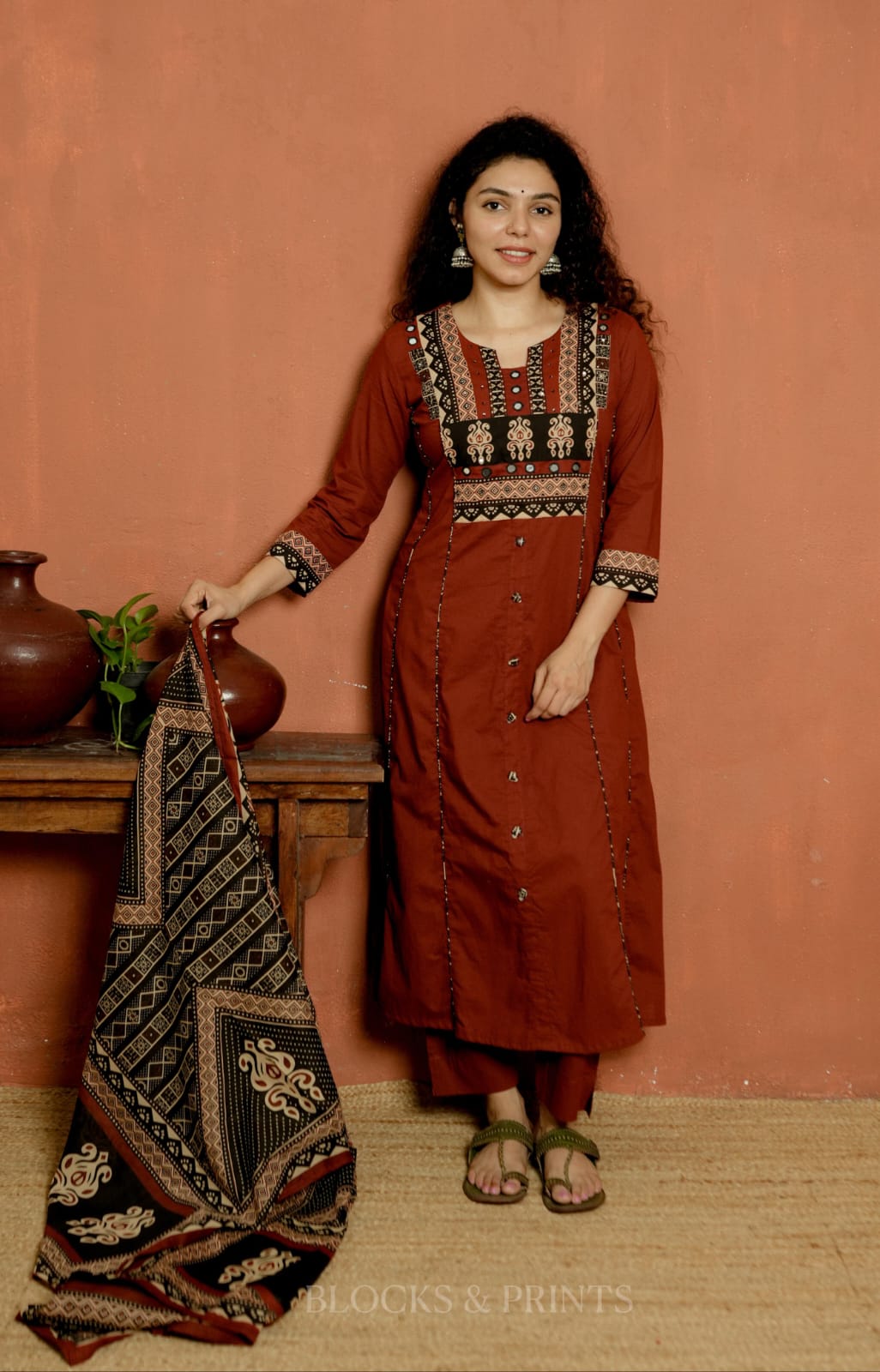 Top, Bottom & Dupatta Set (Code - 2181 BK)