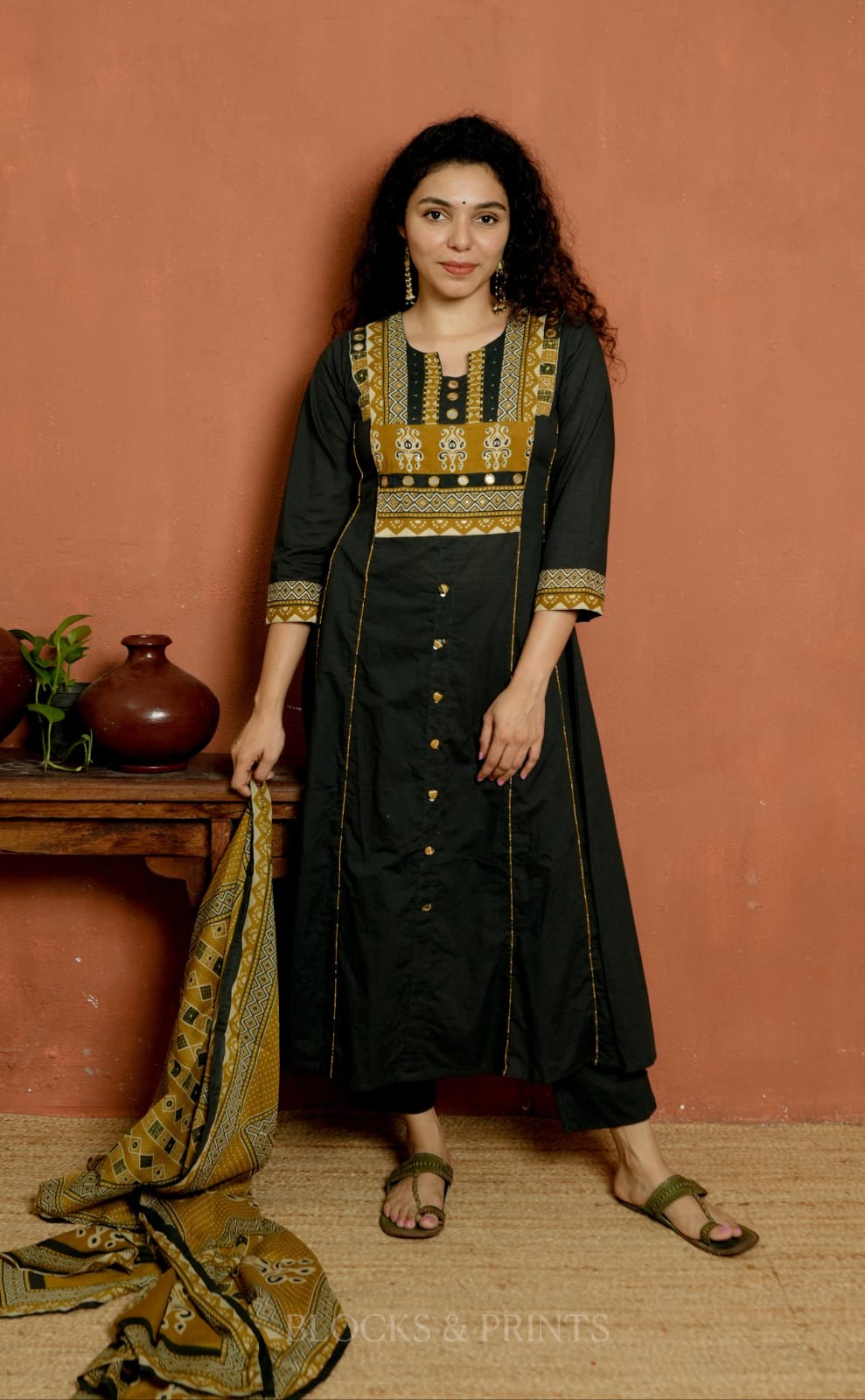 Top, Bottom & Dupatta Set (Code - 2180 BK)
