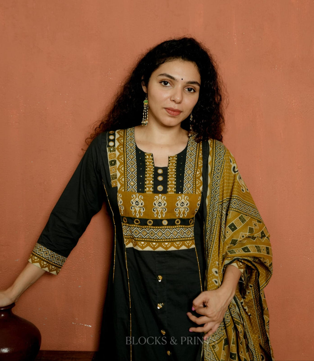 Top, Bottom & Dupatta Set (Code - 2180 BK)