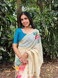 SEMI LINEN SAREE - (SG34)