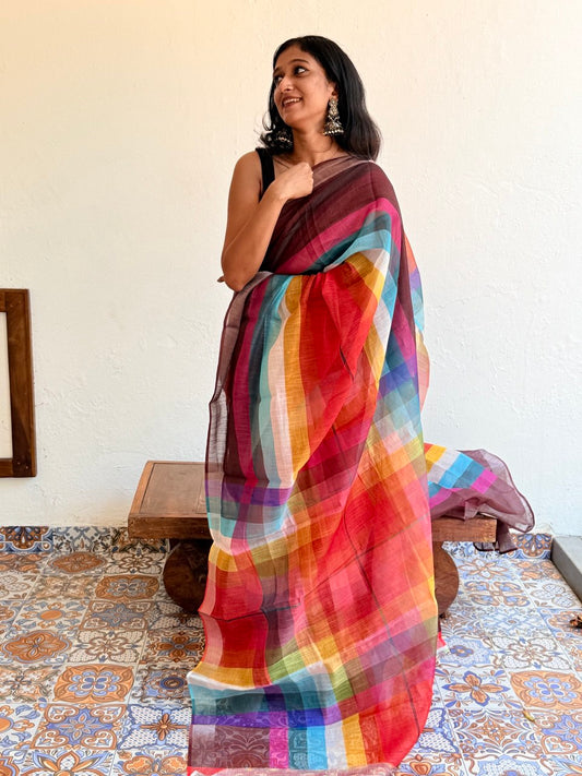 SEMI LINEN SAREE -(WS67)