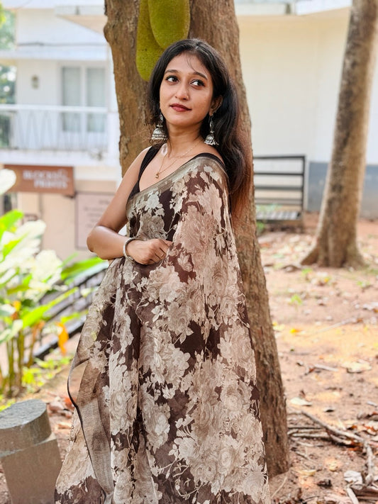 SEMI LINEN SAREE -(WS69)