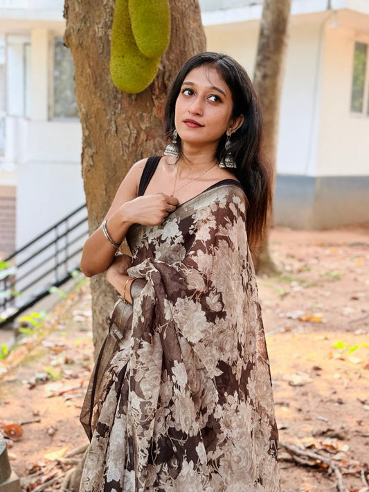 SEMI LINEN SAREE -(WS69)