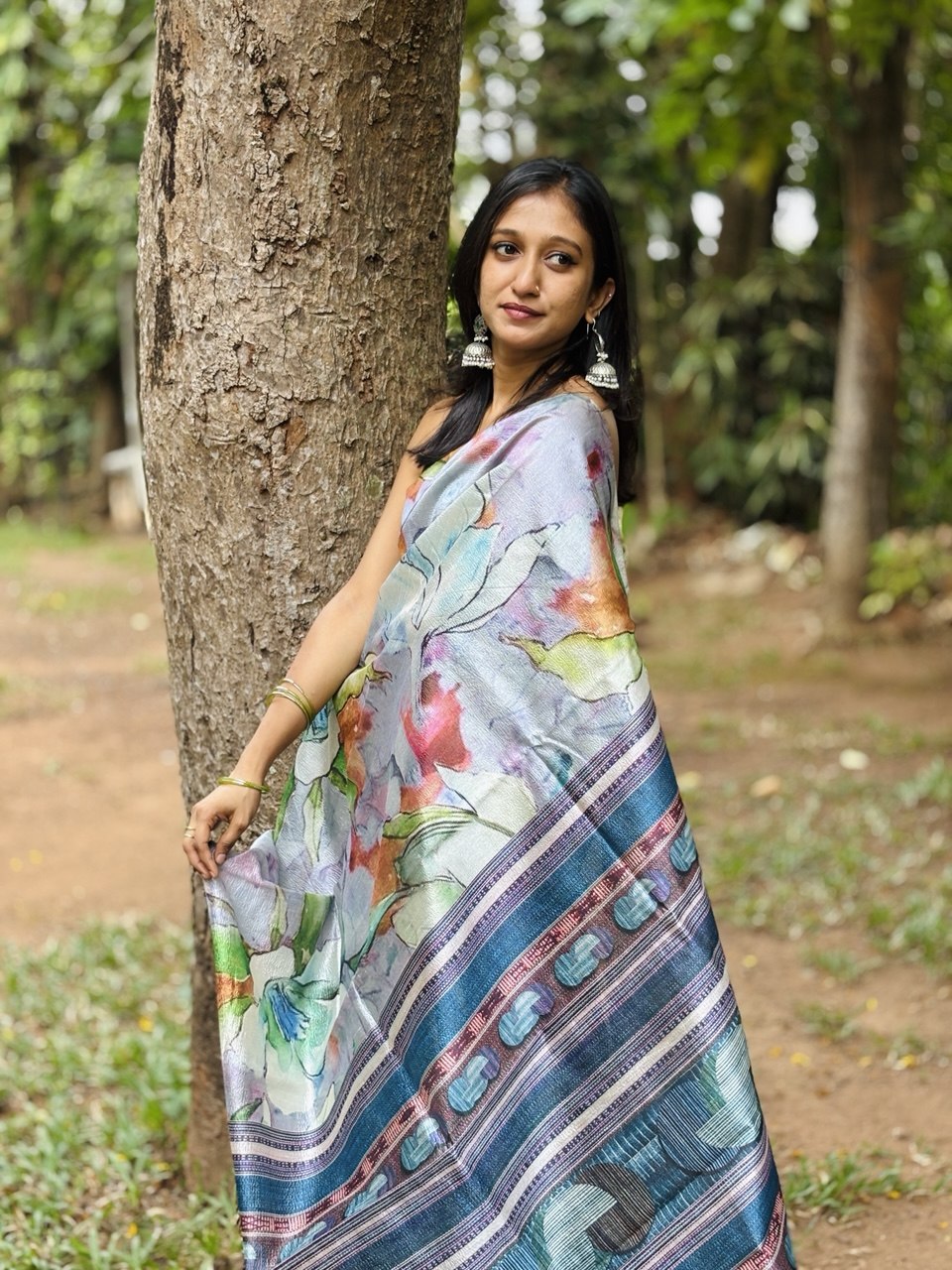 CRUSHED SILK SAREE -(WS106)