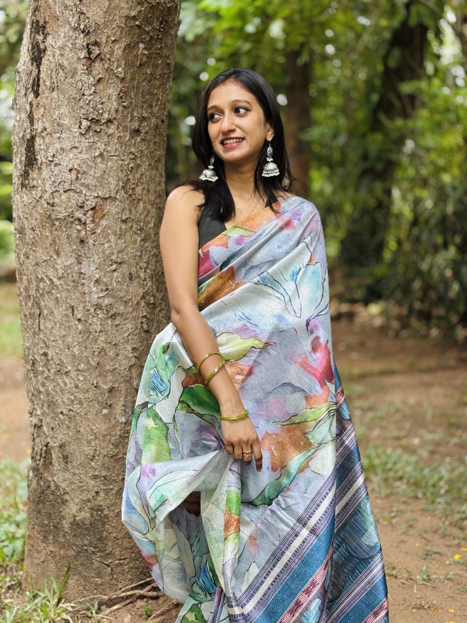 CRUSHED SILK SAREE -(WS106)