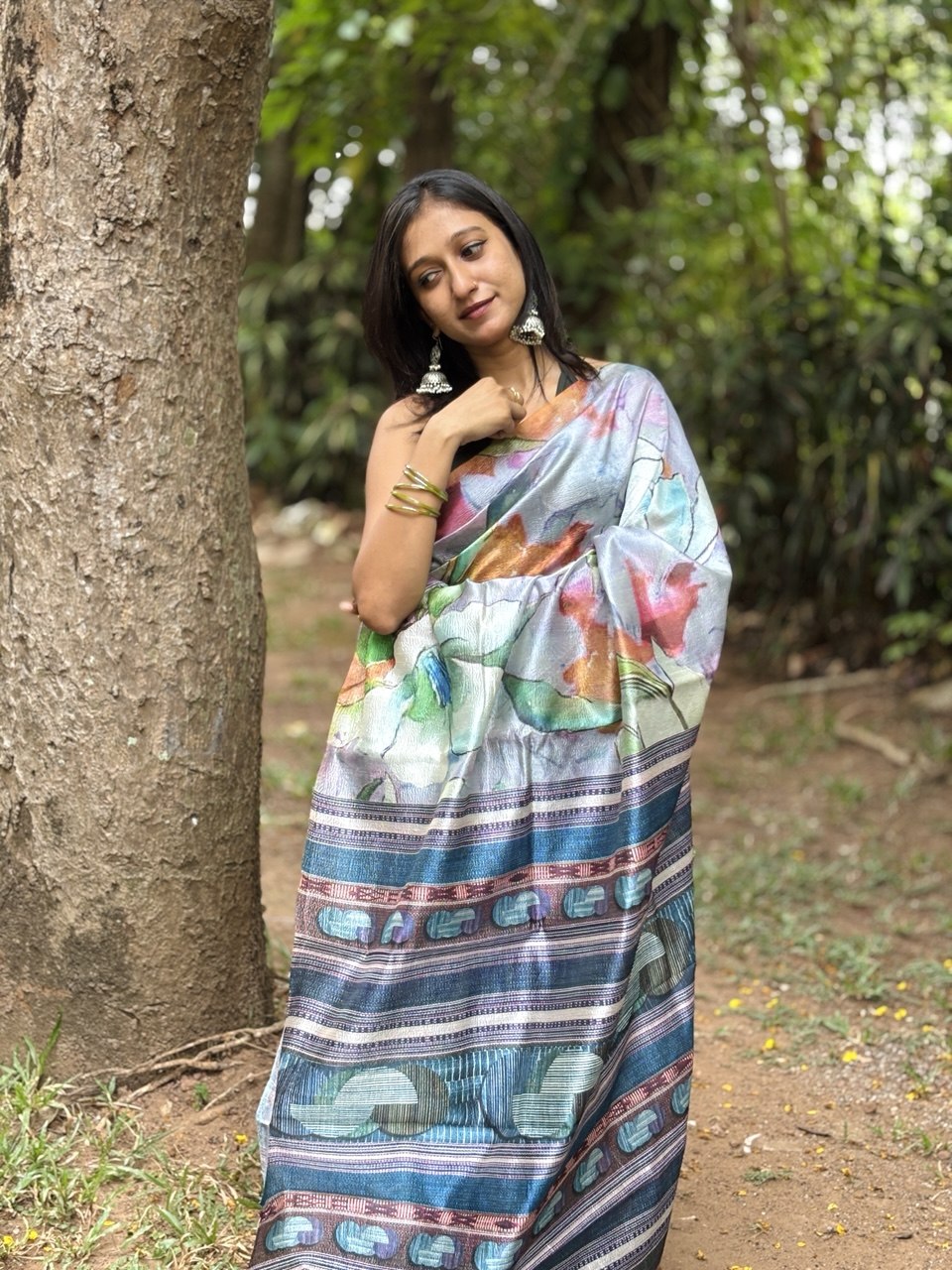 CRUSHED SILK SAREE -(WS106)