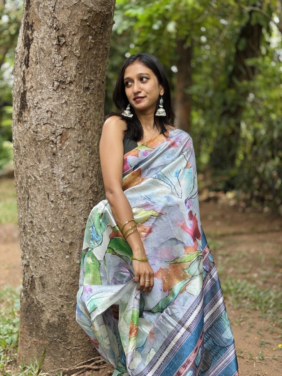 CRUSHED SILK SAREE -(WS106)