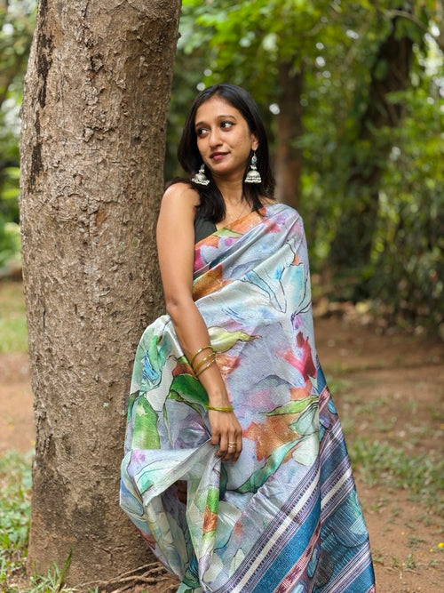 CRUSHED SILK SAREE -(WS106)
