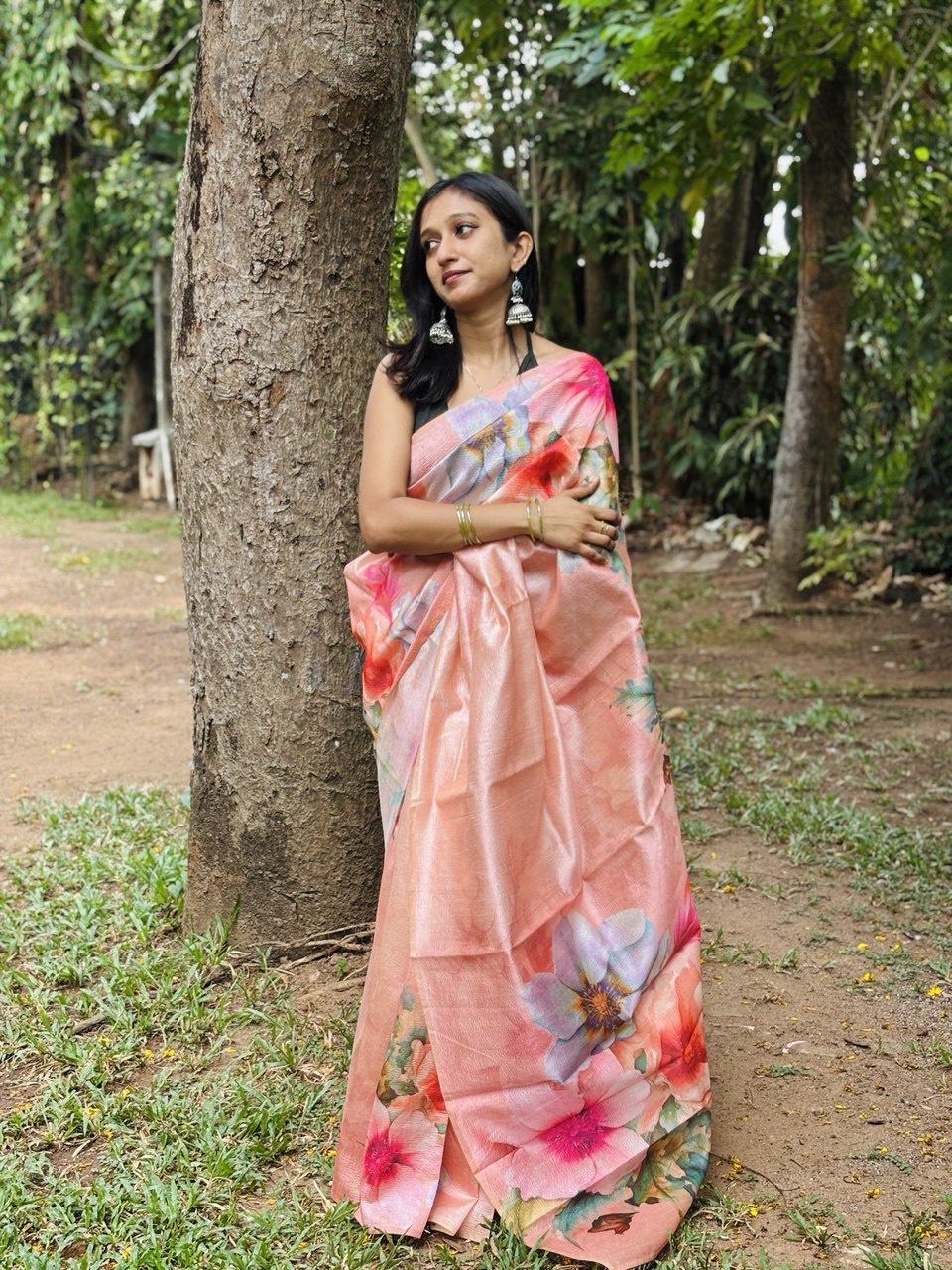CRUSHED SILK  SAREE-(WS105)
