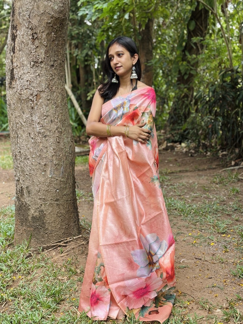 CRUSHED SILK  SAREE-(WS105)