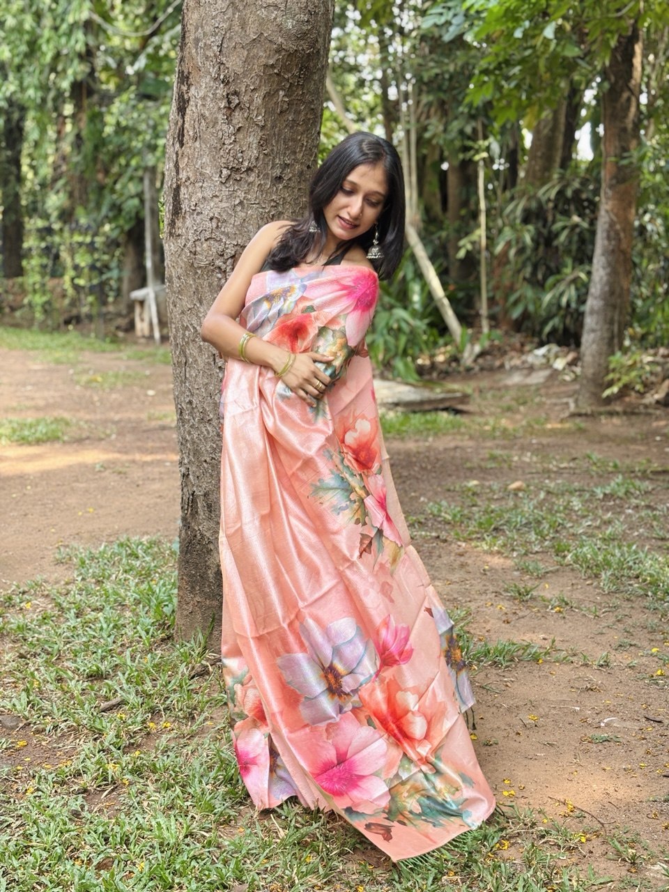 CRUSHED SILK  SAREE-(WS105)