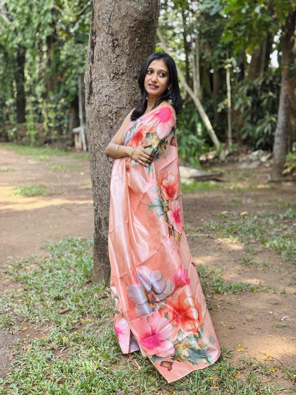 CRUSHED SILK  SAREE-(WS105)
