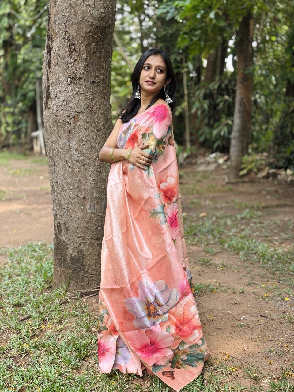 CRUSHED SILK  SAREE-(WS105)