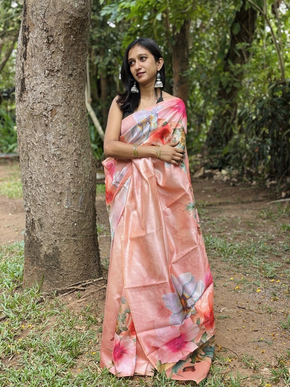 CRUSHED SILK  SAREE-(WS105)
