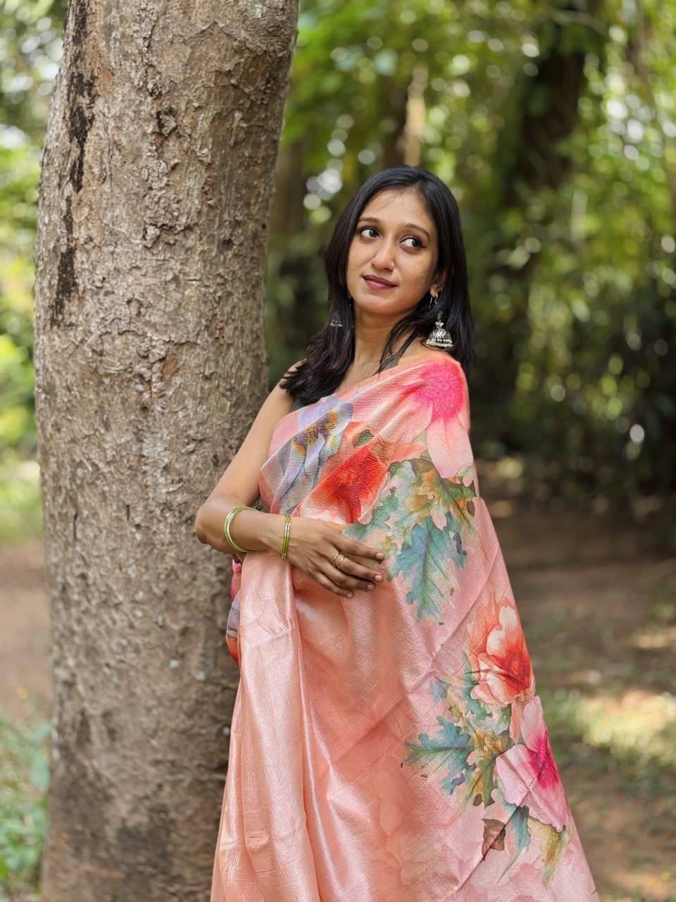 CRUSHED SILK  SAREE-(WS105)