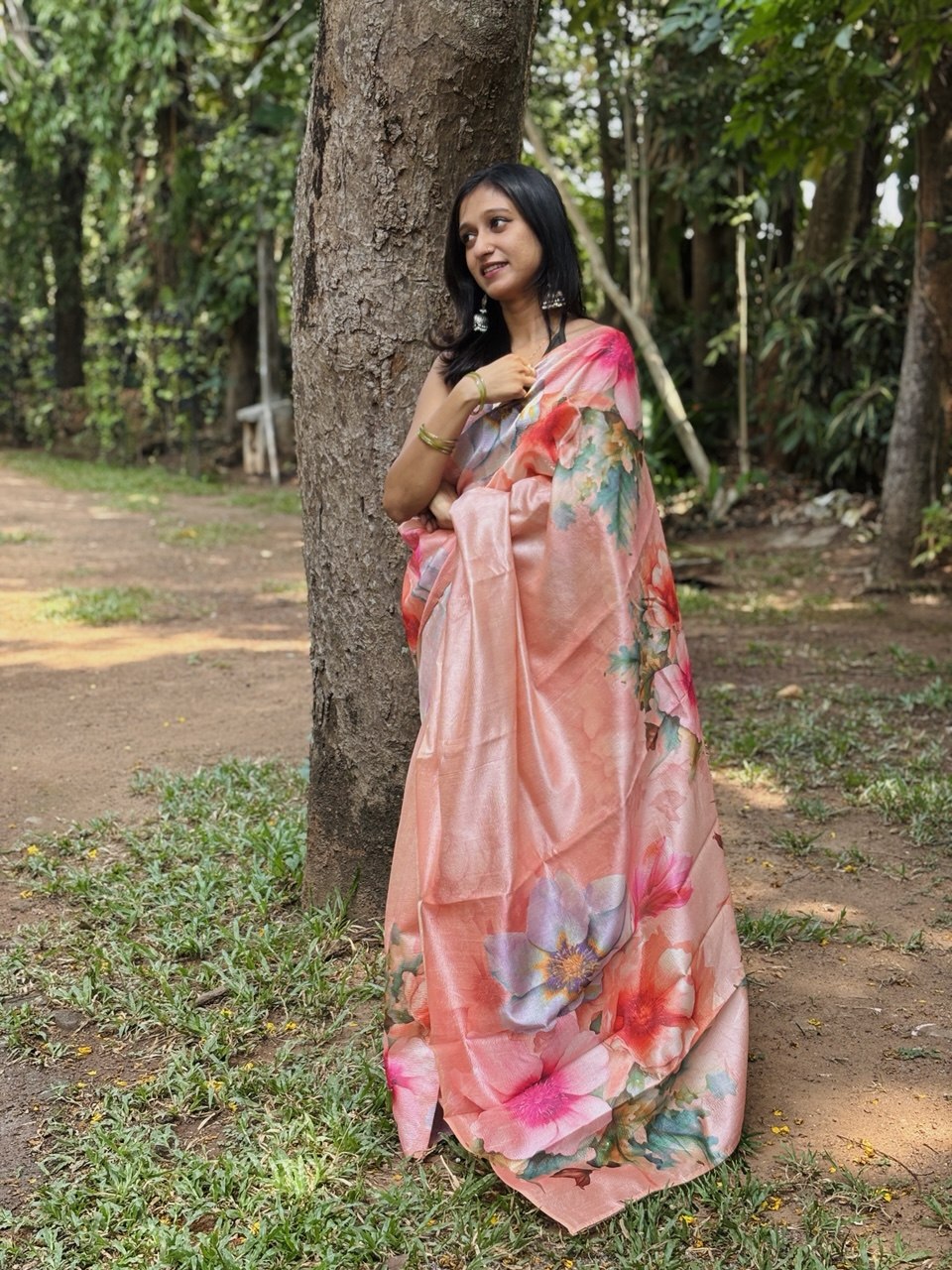 CRUSHED SILK  SAREE-(WS105)