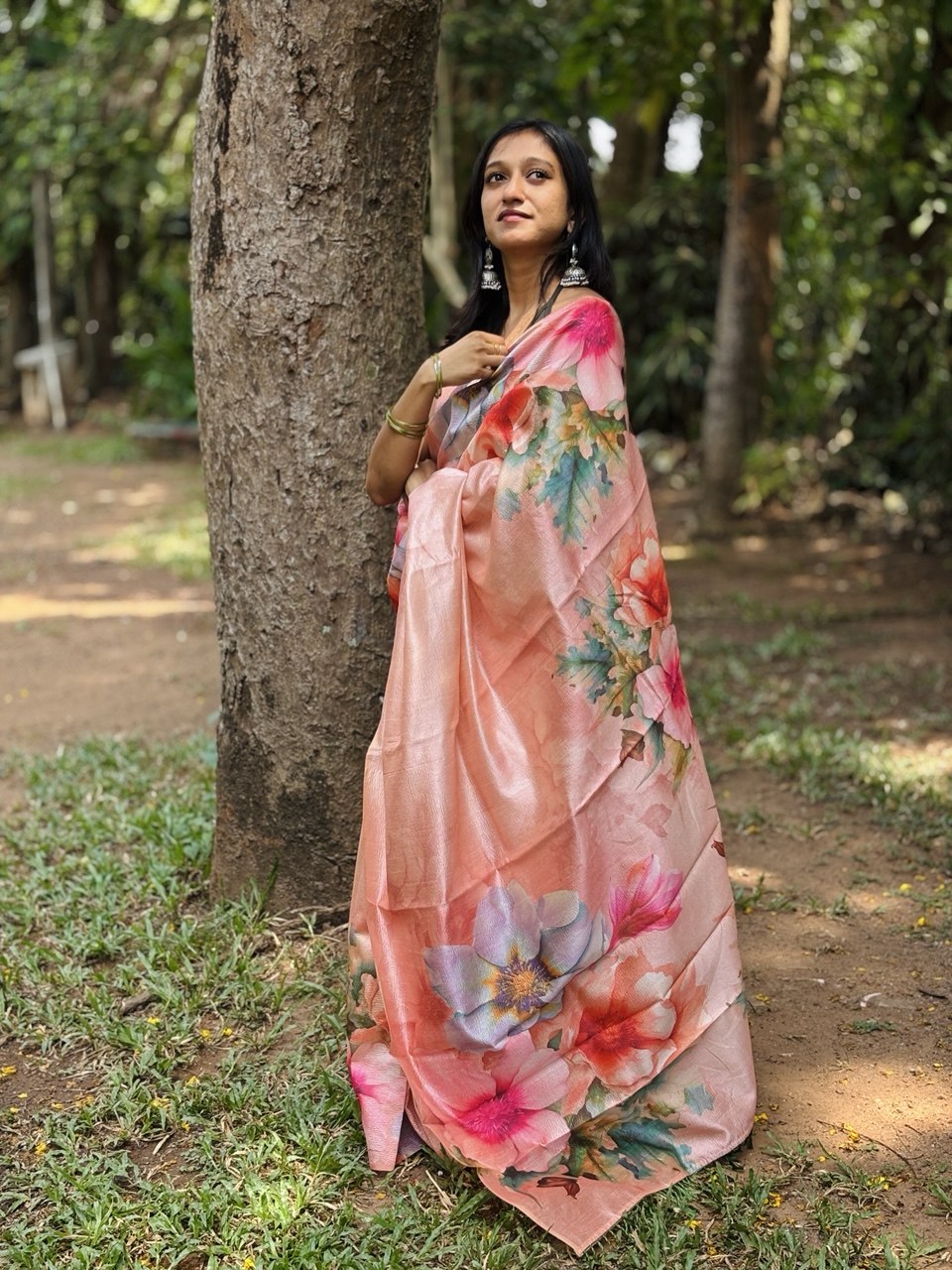 CRUSHED SILK  SAREE-(WS105)