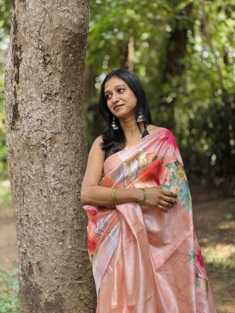 CRUSHED SILK  SAREE-(WS105)