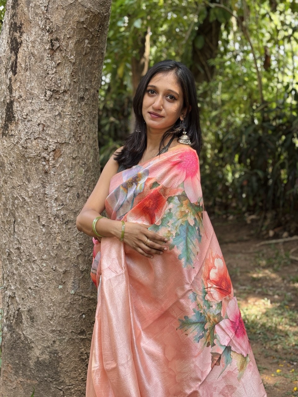 CRUSHED SILK  SAREE-(WS105)