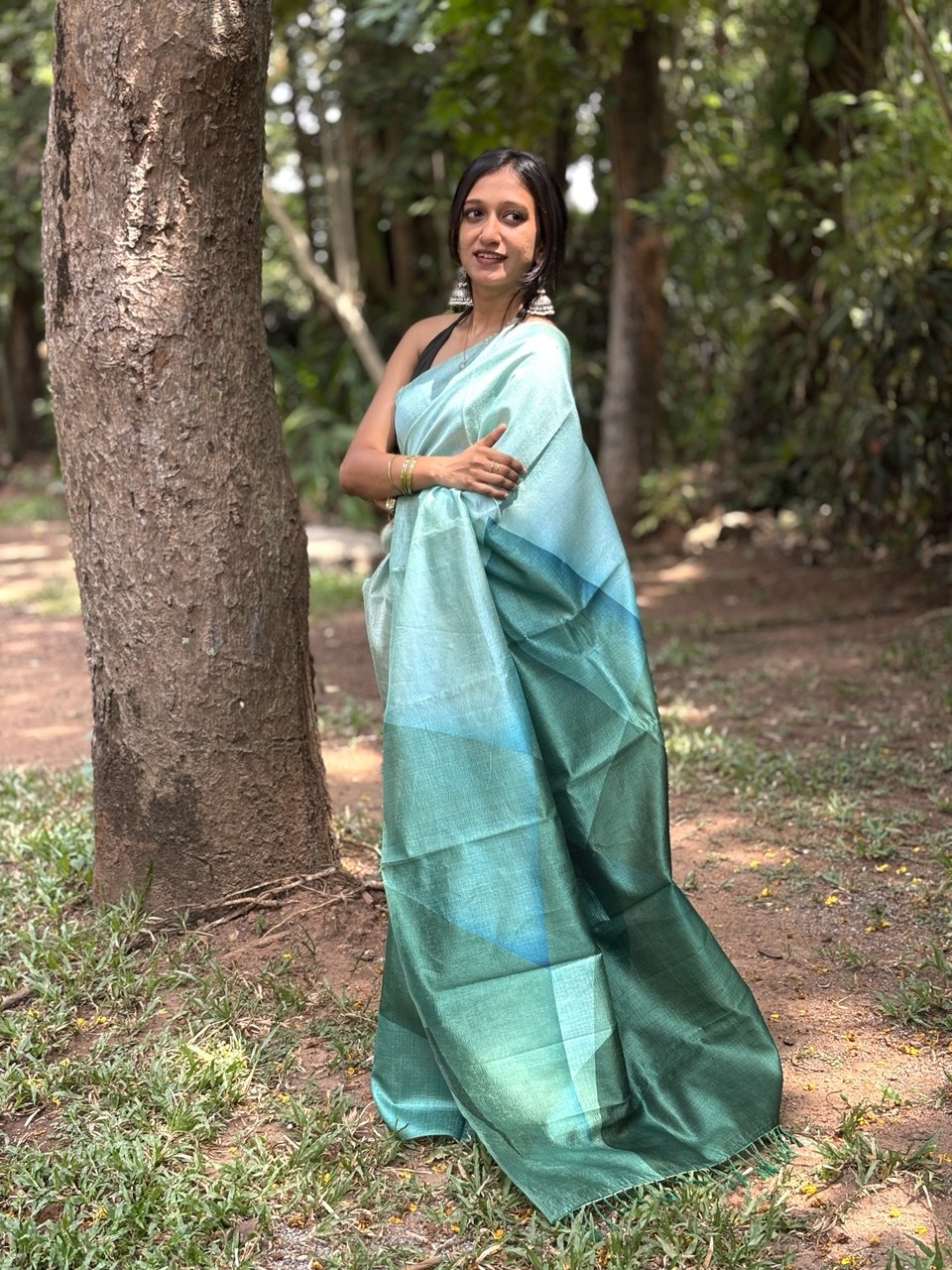 CRUSHED SILK SAREE -(WS104)
