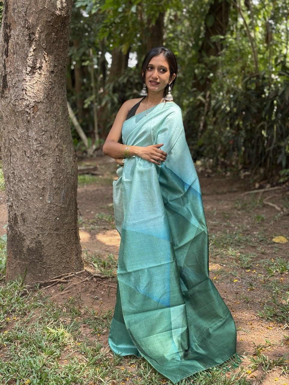 CRUSHED SILK SAREE -(WS104)