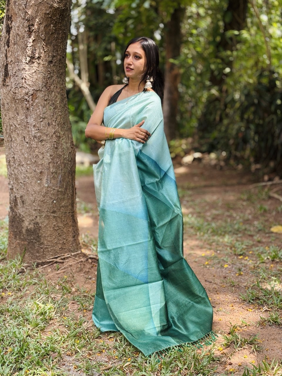 CRUSHED SILK SAREE -(WS104)