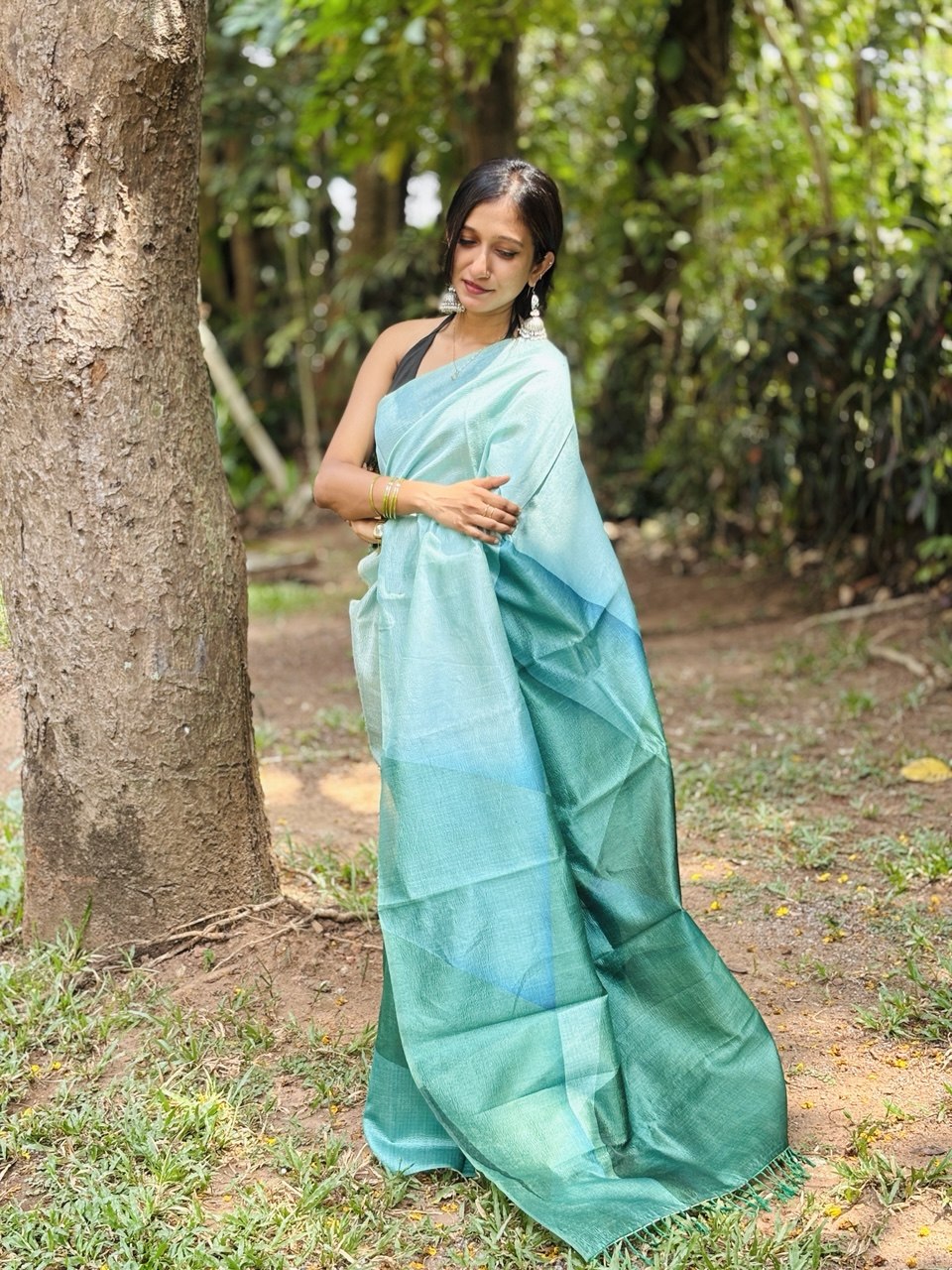 CRUSHED SILK SAREE -(WS104)