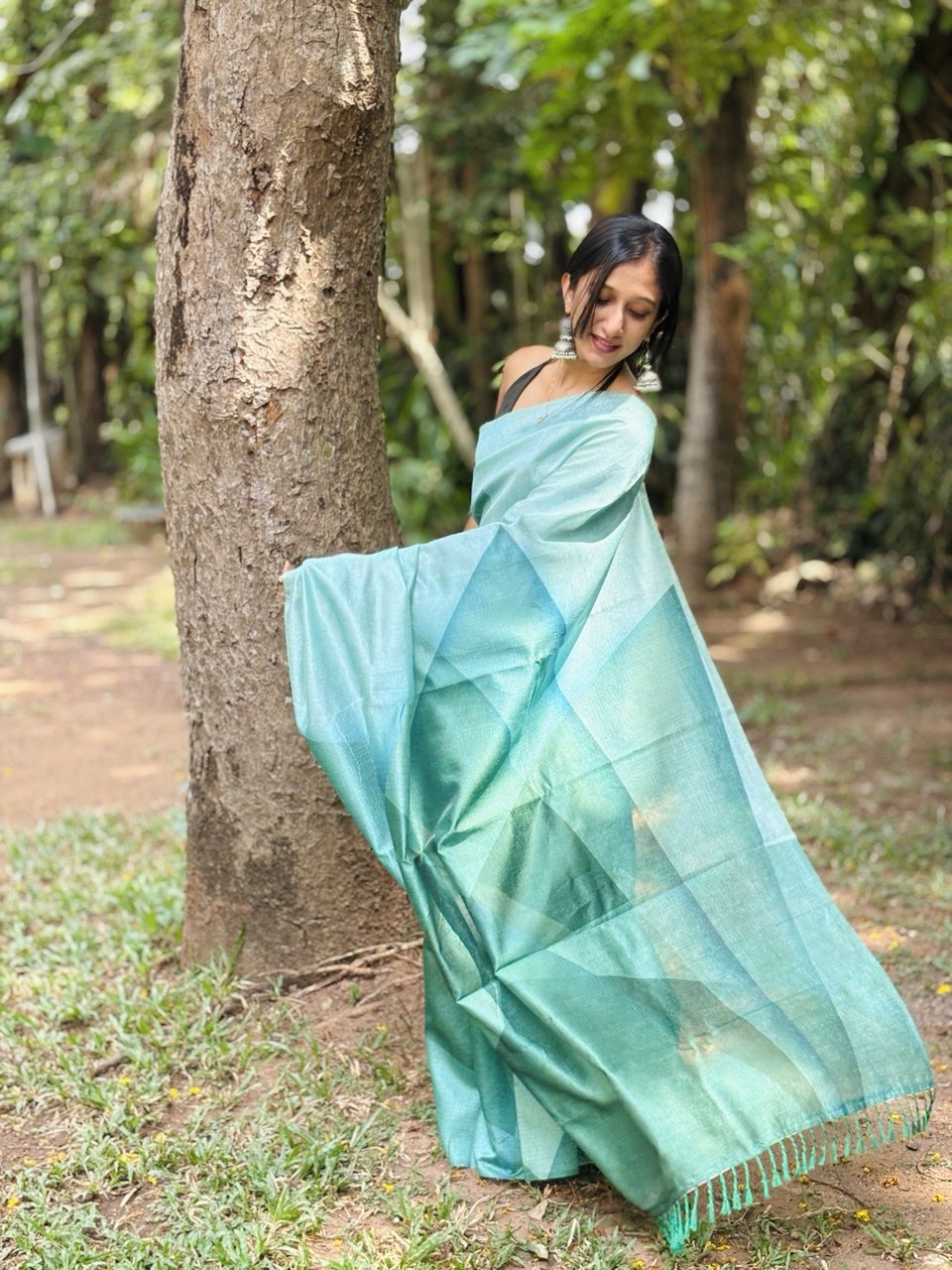 CRUSHED SILK SAREE -(WS104)