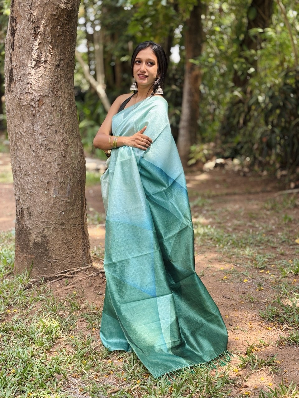CRUSHED SILK SAREE -(WS104)