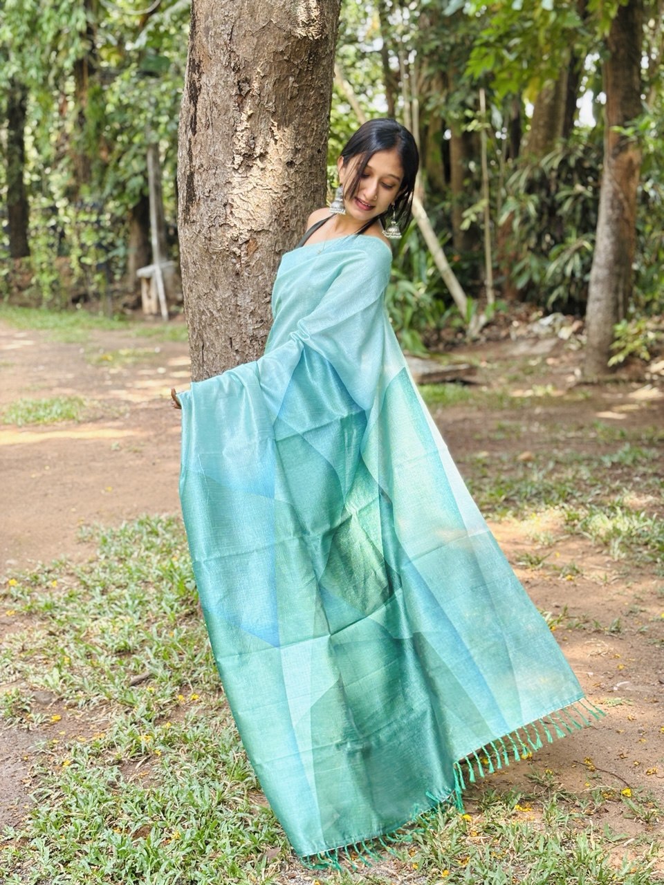CRUSHED SILK SAREE -(WS104)