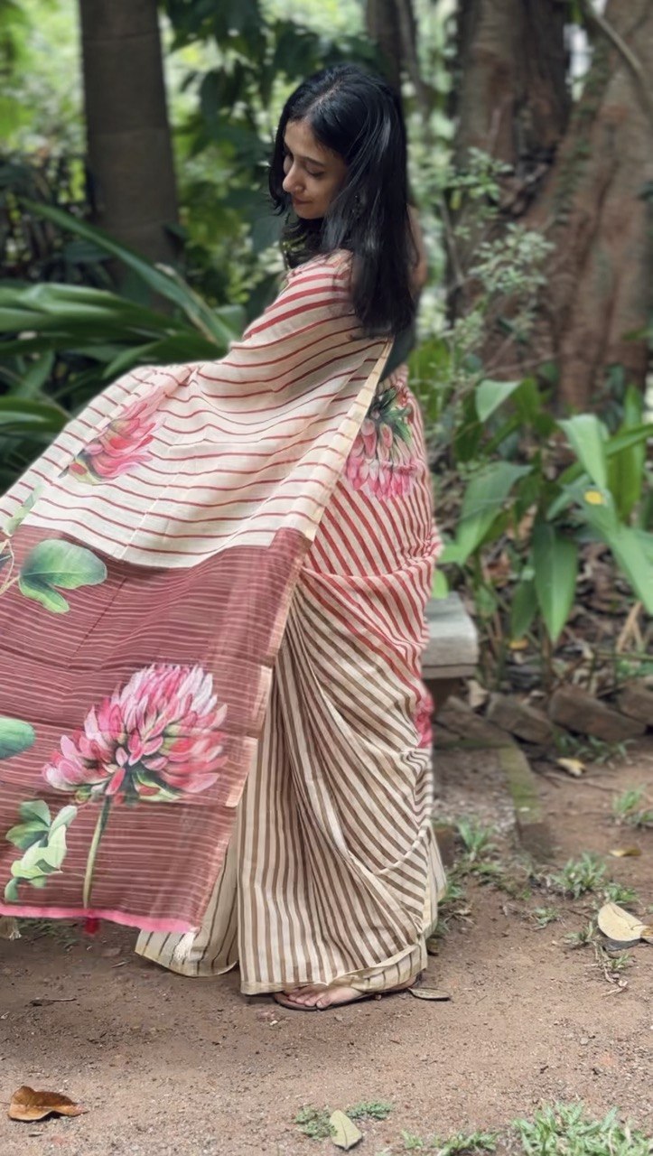 SEMI LINEN SAREE -(WS146)