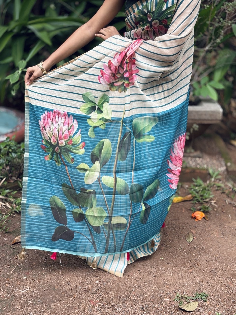 SEMI LINEN SAREE -(WS147)