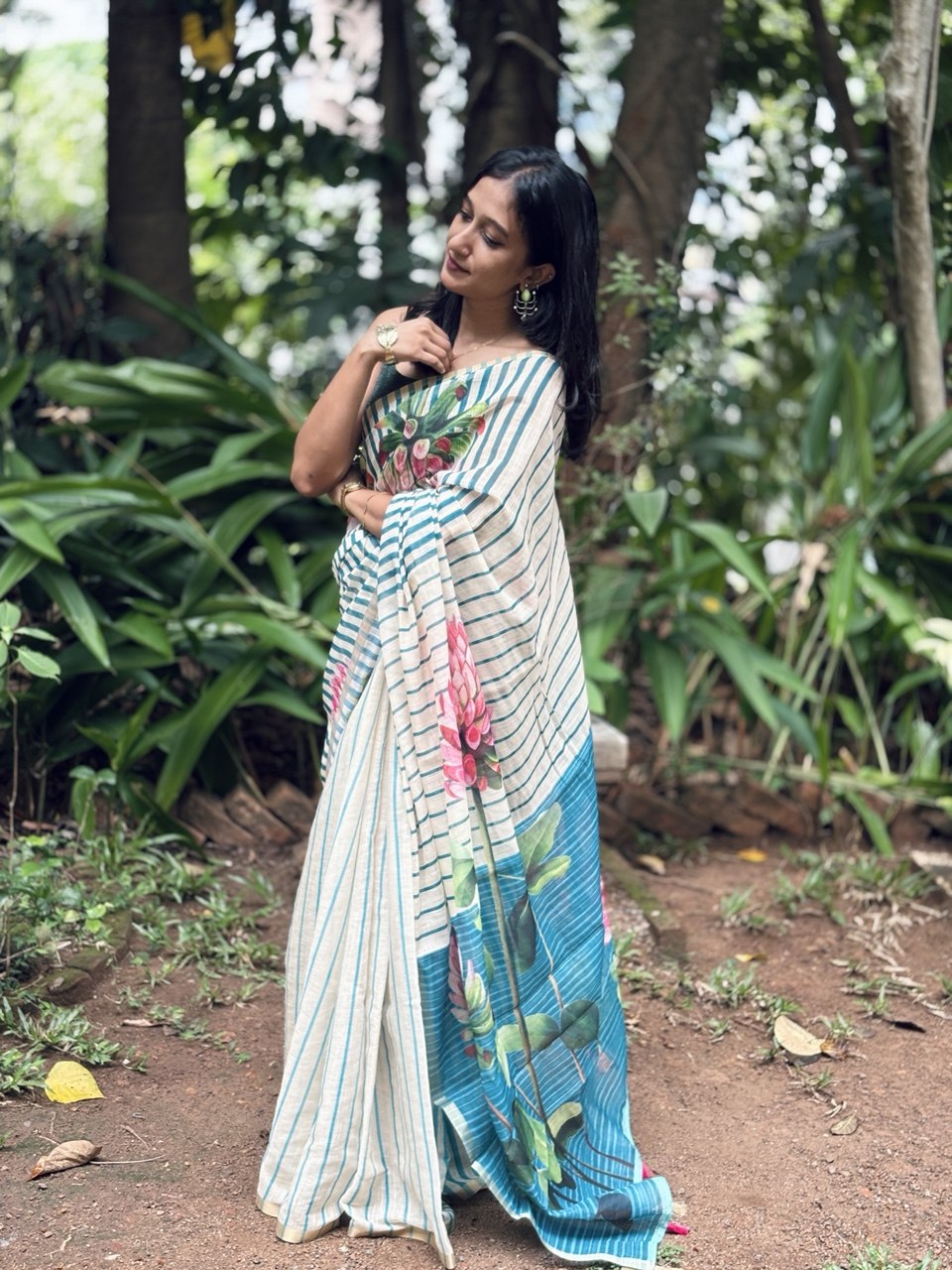 SEMI LINEN SAREE -(WS147)