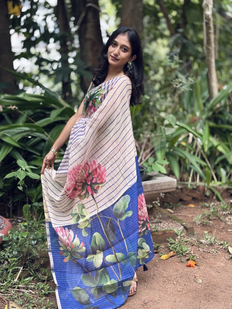 SEMI LINEN SAREE -(WS148)