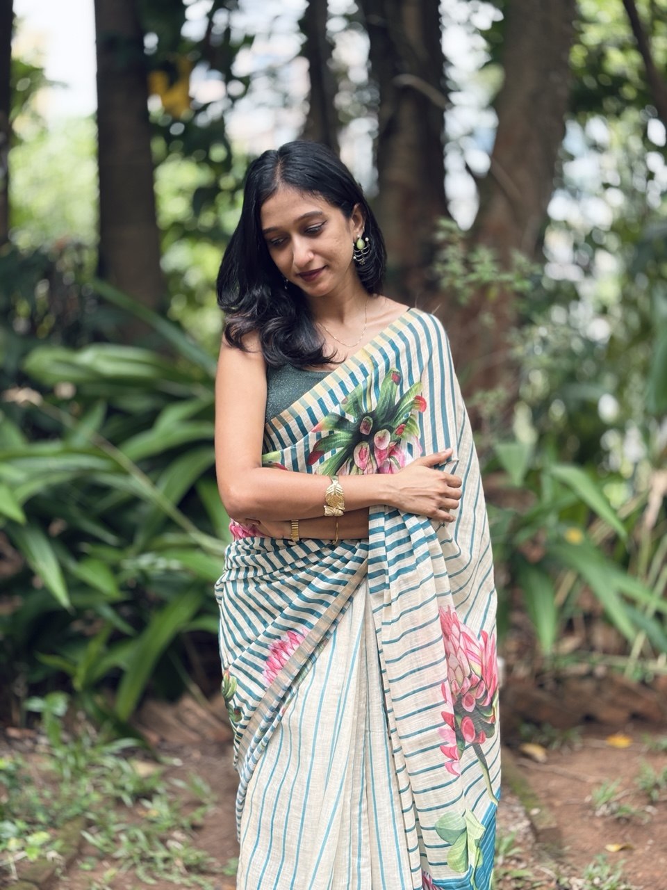 SEMI LINEN SAREE -(WS147)